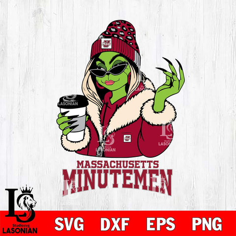 Massachusetts Minutemen Boujee Grinch Girls Christmas Cut Files Cricut, Svg Dxf Eps Png file, Digital download , Silhouette