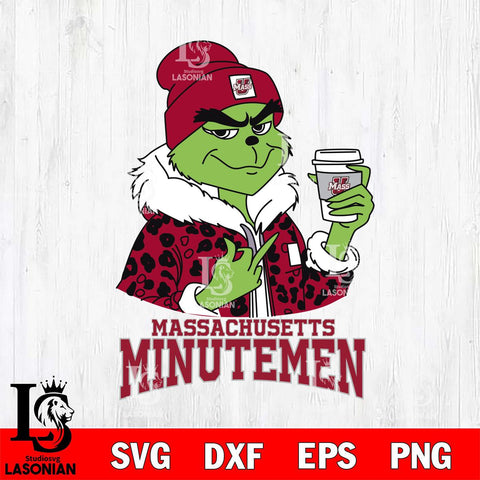 Massachusetts Minutemen Boujee Grinch Leopard Christmas Cut Files Cricut, Svg Dxf Eps Png file, Digital download , Silhouette