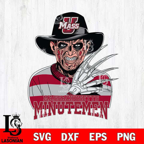 Massachusetts Minutemen Freddy Krueger Horror Halloween Svg Eps Dxf Png File, NCAA svg, Digital Download, Instant Download