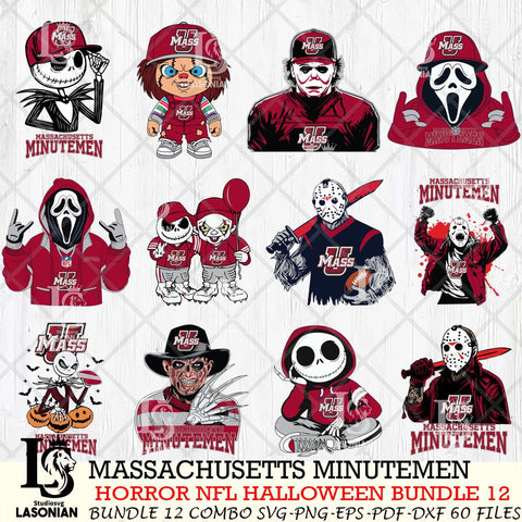 Massachusetts Minutemen Halloween Bundle 12 SVG Svg Eps Dxf Png File, NCAA bundle svg, Digital Download, Instant Download