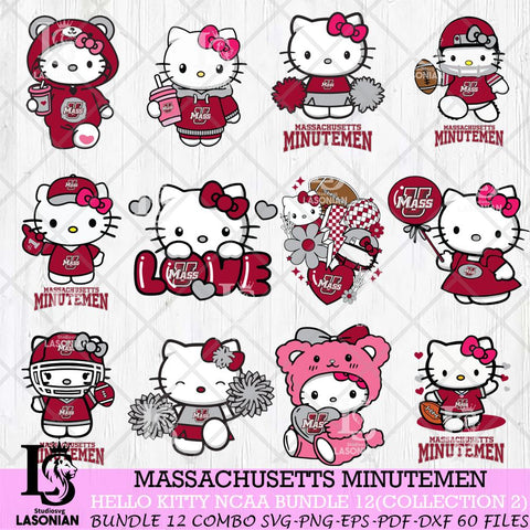 Massachusetts Minutemen Hello Kitty Bundle 12 SVG Svg Eps Dxf Png File, Digital Download, Instant Download