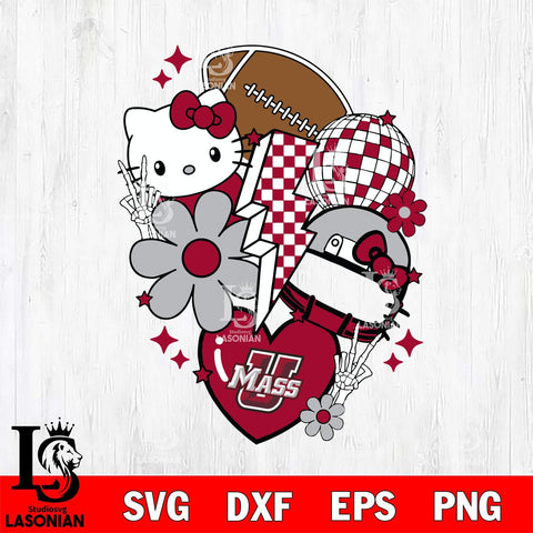 Massachusetts Minutemen Hello Kitty NCAA 2 Svg Eps Dxf Png File, Digital Download, Instant Download