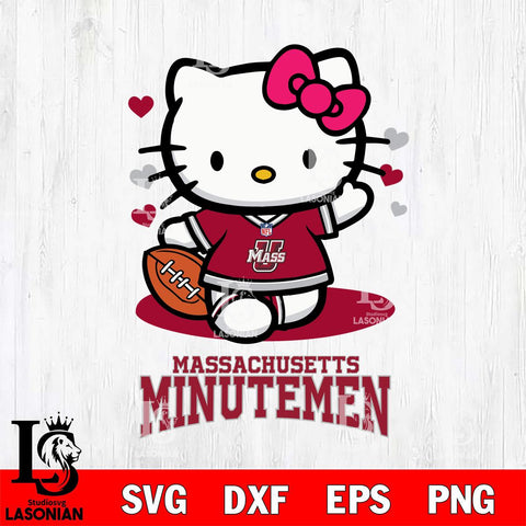 Massachusetts Minutemen Hello Kitty NCAA 3 Svg Eps Dxf Png File, Digital Download, Instant Download