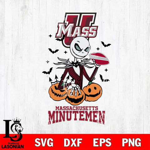 Massachusetts Minutemen Jack Skellington 2 halloween Svg Eps Dxf Png File, NCAA svg, Digital Download, Instant Download