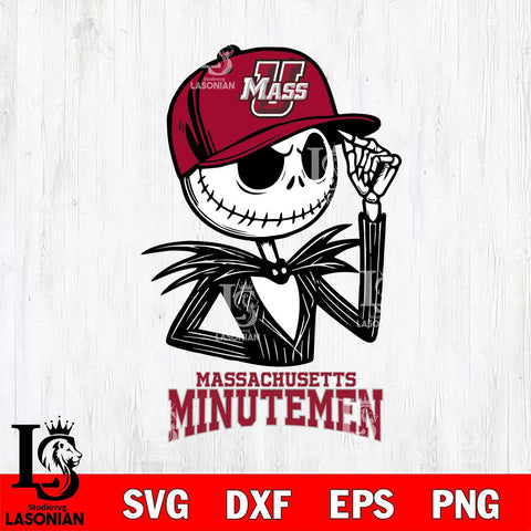 Massachusetts Minutemen Jack Skellington 3 Halloween Svg Eps Dxf Png File, NCAA svg, Digital Download, Instant Download