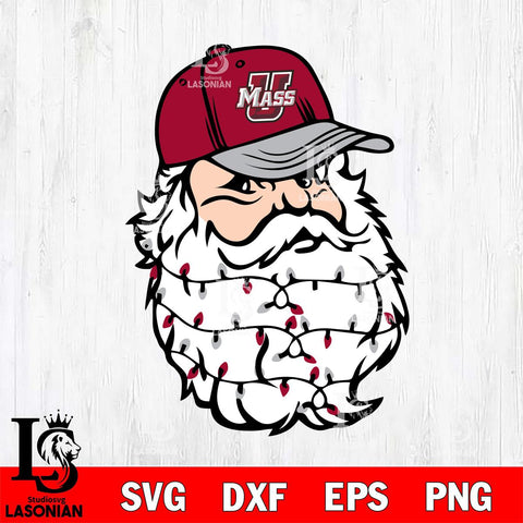 Massachusetts Minutemen Santa Claus Face Svg dxf eps png pdf file,NCAA svg,Digital Download,Cricut file