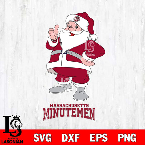 Massachusetts Minutemen Santa claus Svg dxf eps png pdf file,NCAA svg,Digital Download,Cricut file