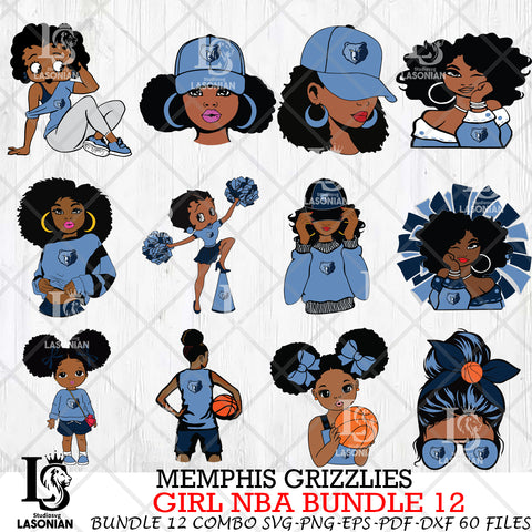 Memphis Grizzlies Girl NBA Bundle 12 Svg Eps Dxf Png File, Digital Download, Instant Download