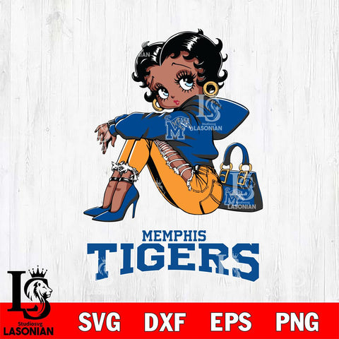 Memphis Tigers Betty Boop Black Fan Girl Svg Eps Dxf Png File, Digital Download, Instant Download