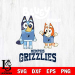 Memphis Grizzlies Bluey & Bingo 4 Svg Eps Dxf Png File, NBA svg, Digital Download, Instant Download