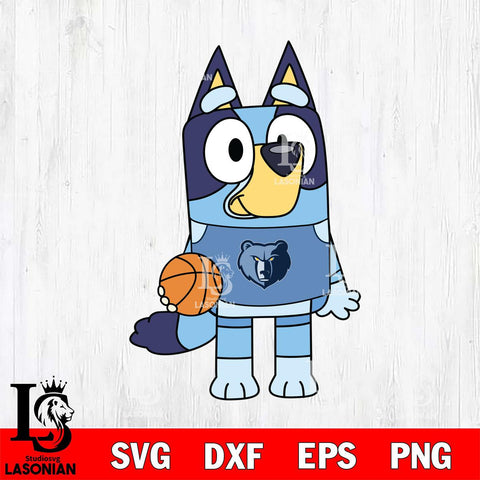 Memphis Grizzlies Bluey sport 2 Svg Eps Dxf Png File, Digital Download, Instant Download