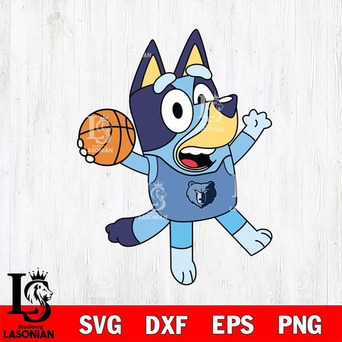 Memphis Grizzlies Bluey sport 3 Svg Eps Dxf Png File, Digital Download, Instant Download