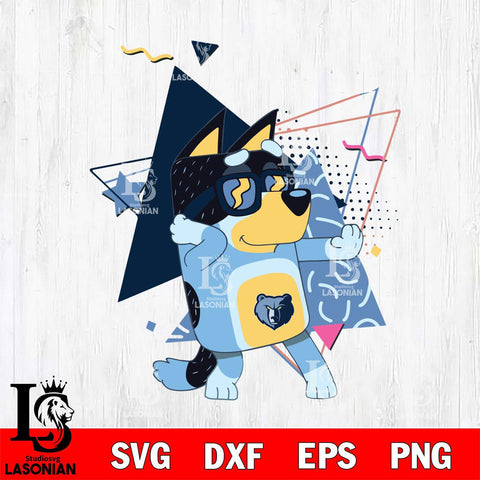 Memphis Grizzlies Bluey sport 4 Svg Eps Dxf Png File, Digital Download, Instant Download