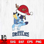 Memphis Grizzlies Christmas Bluey Santa Claus Svg , Christmas Svg , Bluey svg , Digital Download, dxf eps png pdf file