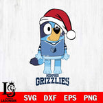 Memphis Grizzlies Christmas Bluey Sport Svg , Christmas Svg , Bluey svg , Digital Download, dxf eps png pdf file