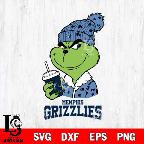 Memphis Grizzlies Grinch Cofffe Christmas Cut Files Cricut, Svg Dxf Eps Png file , Silhouette