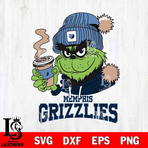 Memphis Grizzlies Grinch Cofffe Hoodie Cut Files Cricut, Svg Dxf Eps Png file , Silhouette