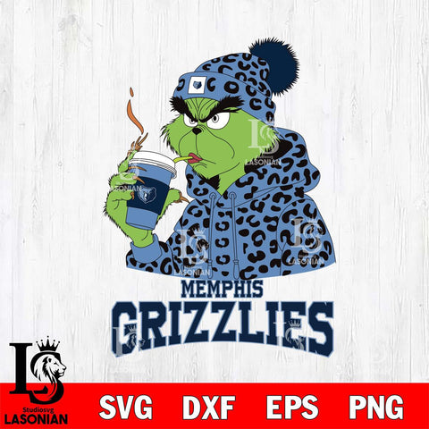 Memphis Grizzlies Grinch Leopard Christmas Cut Files Cricut, Svg Dxf Eps Png file , Silhouette