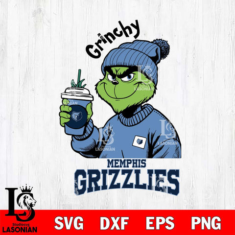 Memphis Grizzlies Grinchy Bougie Christmas Cut Files Cricut, Svg Dxf Eps Png file , Silhouette