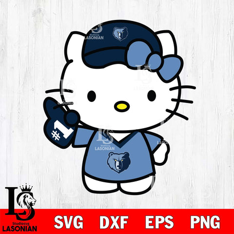 Memphis Grizzlies Hello Kitty basketball 2 Svg Eps Dxf Png File, Digital Download, Instant Download