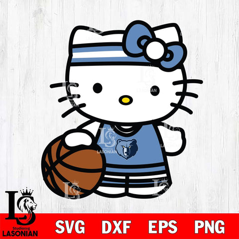 Memphis Grizzlies Hello Kitty basketball 3 Svg Eps Dxf Png File, Digital Download, Instant Download