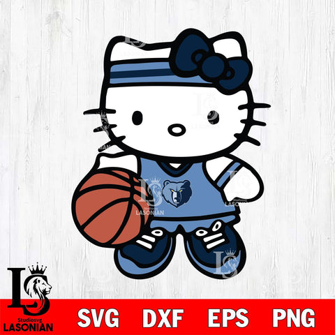 Memphis Grizzlies Hello Kitty basketball Svg Eps Dxf Png File, Digital Download, Instant Download