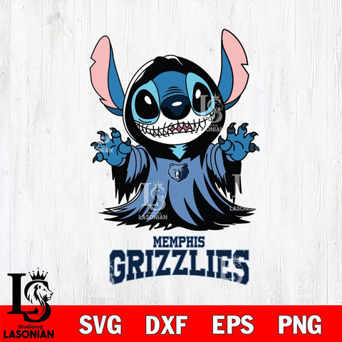 Memphis Grizzlies Stitch Ghost Svg Eps Dxf Png File, NBA svg, Digital Download, Instant Download