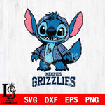 Memphis Grizzlies Stitch Halloween Svg Eps Dxf Png File, NBA svg, Digital Download, Instant Download