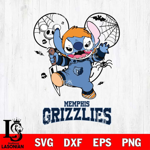 Memphis Grizzlies Stitch Michael Halloween Svg Eps Dxf Png File, Digital Download, Instant Download