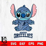 Memphis Grizzlies Stitch Mummy Svg Eps Dxf Png File, NBA svg, Digital Download, Instant Download