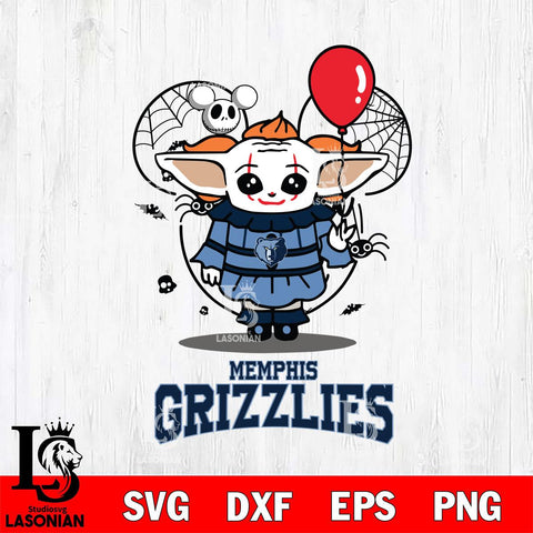 Memphis Grizzlies Stitch Pennywise Halloween Svg Eps Dxf Png File, Digital Download, Instant Download