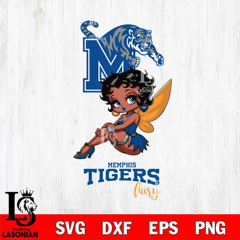 Memphis Tigers Beauty Black Fairy Betty Boop, Svg Eps Dxf Png File, Digital Download