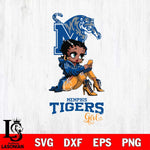 Memphis Tigers Beauty Black Fan Girl Football, Svg Eps Dxf Png File, Digital Download