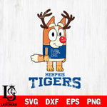 Memphis Tigers Bluey Chilli Christmas Deer Svg Eps Dxf Png File, Digital Download