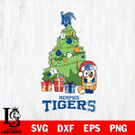 Memphis Tigers Bluey Chilli Christmas Tree Svg Eps Dxf Png File, Digital Download