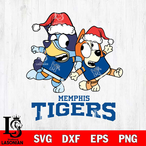 Memphis Tigers Bluey Christmas Holiday Svg Eps Dxf Png File, Digital Download