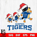 Memphis Tigers Bluey Family Christmas Svg Eps Dxf Png File, Digital Download