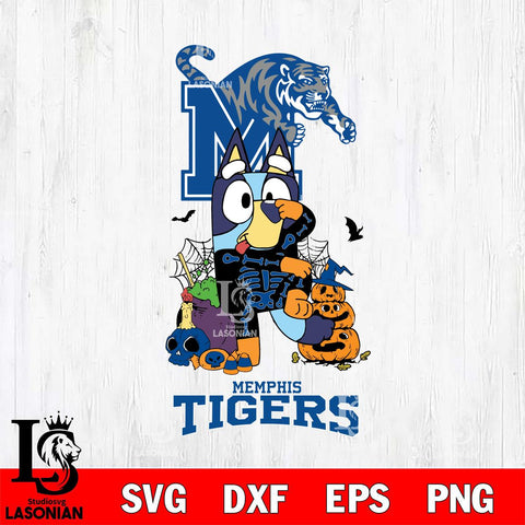 Memphis Tigers Bluey Halloween NCAA 2 Svg Eps Dxf Png File, Digital Download, Instant Download