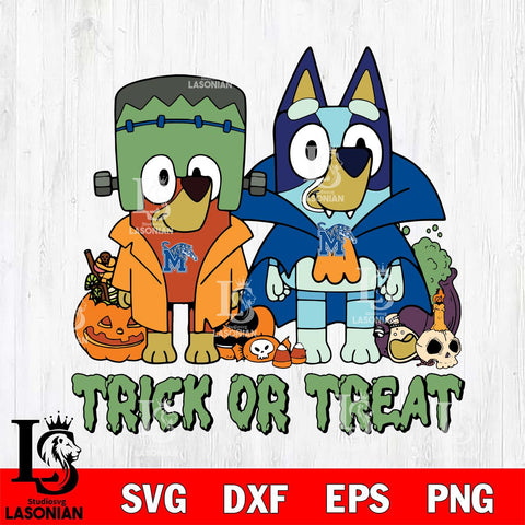 Memphis Tigers Bluey Halloween Trick or Treat Svg Eps Dxf Png File, Digital Download, Instant Download