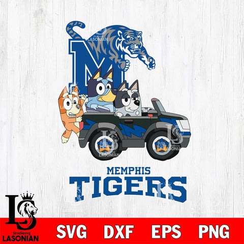 Memphis Tigers Bluey friends car Svg Eps Dxf Png File, NCAA svg, Digital Download, Instant Download