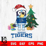 Memphis Tigers Christmas Bluey Tree Sport Cut Files,Bluey Cricut,Christmas Svg , Bluey svg , Digital Download, dxf eps png pdf file