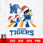 Memphis Tigers Christmas Family Bluey Walking Cut Files,Bluey Cricut,Christmas Svg , Bluey svg , Digital Download, dxf eps png pdf file