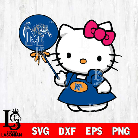 Memphis Tigers Cute Hello Kitty 2 Svg Eps Dxf Png File, Digital Download, Instant Download