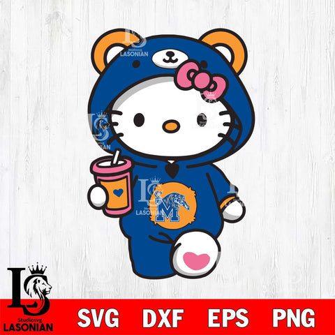 Memphis Tigers Cute Hello Kitty Svg Eps Dxf Png File, Digital Download, Instant Download