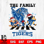 Memphis Tigers Family Bluey Christmas Svg Eps Dxf Png File, Digital Download