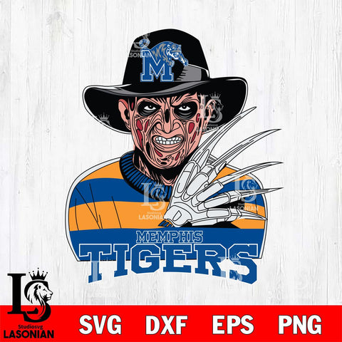 Memphis Tigers Freddy Krueger Horror Halloween Svg Eps Dxf Png File, NCAA svg, Digital Download, Instant Download