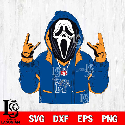 Memphis Tigers Ghostface Scream Football Halloween Svg Eps Dxf Png File, NCAA svg, Digital Download, Instant Download