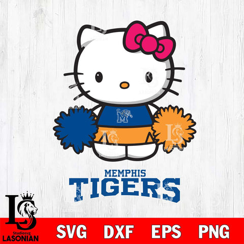 Memphis Tigers Hello Kitty Cheerleader 2 Svg Eps Dxf Png File, Digital Download, Instant Download