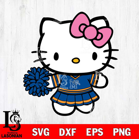 Memphis Tigers Hello Kitty Cheerleader 8 Svg Eps Dxf Png File, Digital Download, Instant Download