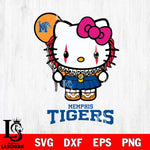 Memphis Tigers Hello Kitty Horror 7 Svg Eps Dxf Png File, Digital Download